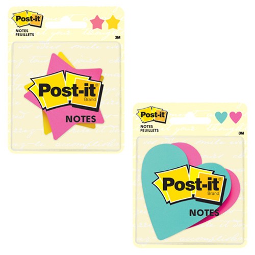 BLOCK POST IT ADHES. 3M FIG.CORAZON Y ESTRELLA 7350/2050 150 H. COL.