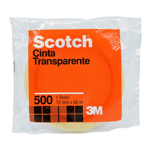 CINTA TAPE ADHES. SCOTCH 500 3M 1/2"X 66 M.