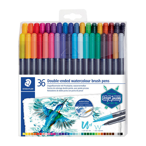 MARCADOR STAEDTLER 2 PUNTAS EST. 36 COLORES GRAPHIC ACUA 3001