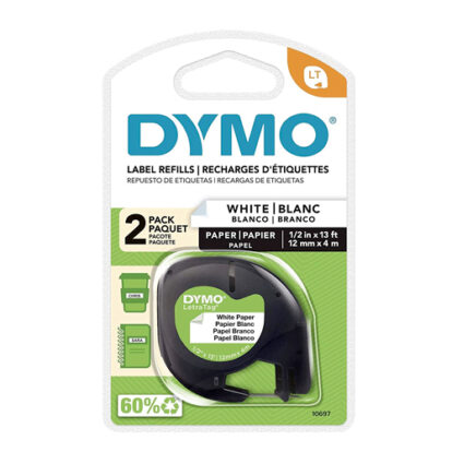CINTA DYMOTAG BLANCO 10697 BLISTER 2 U. PAPEL 1/2X13