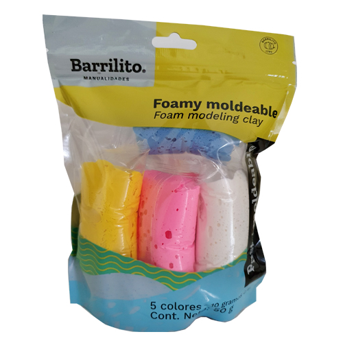 FOAMY MOLDEABLE BARRILITO 50 GRS MIX 5 COLORES