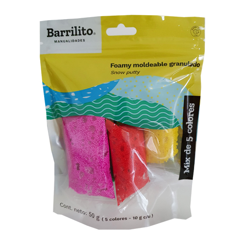 FOAMY MOLDEABLE GRANULADO BARRILITO 50GRS. MIX 5 COLS 1391
