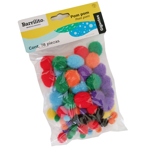 POM POM DE COLORES EN BOLSA 1033