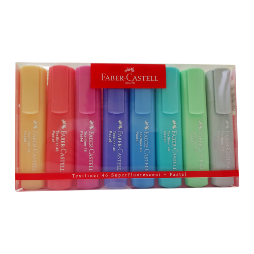 MARCADOR FABER TEXTL. COLS. PASTEL EST. 8 COLS