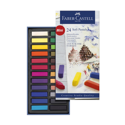 CRAYON PASTEL SECO FABER CASTELL BARRA PEQUEÑA 24 COLS. 1282-24