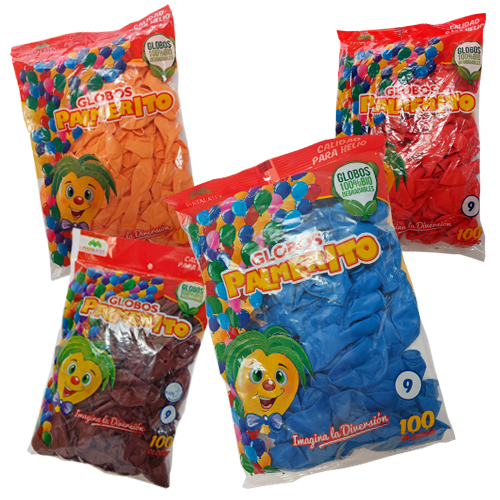 GLOBOS BOLSA 100 U. #9 COLS. MATE Y PASTEL