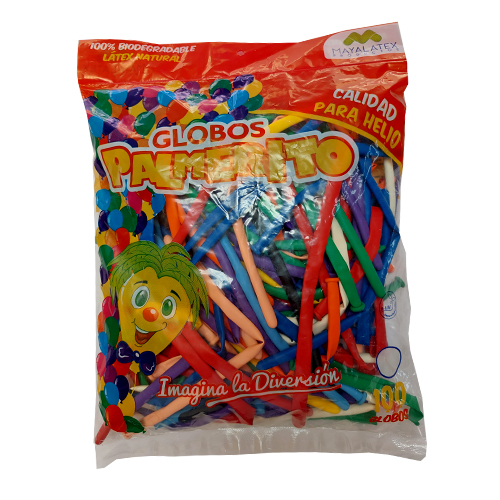 GLOBOS TUBITO 100 U. #270 COLS MAYALATEX PALMERITO
