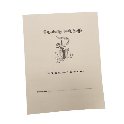 CUADERNO DE SOLFA CARTA BOND 80 GR. 10 HOJAS