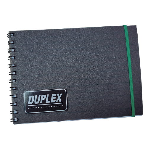 LIBRETA"DUPLEX" 50 H.C/ESP.Y ELAST.C/L.LETTERING 4X6"