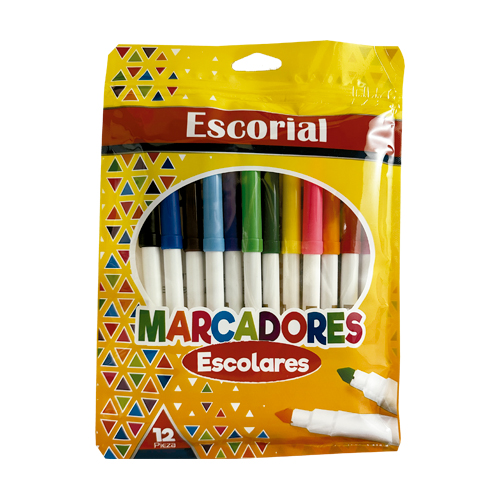 MARCADOR ESCORIAL EST. 12 COLORES ZIPLOC