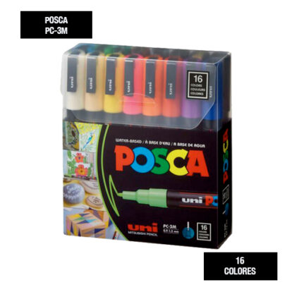 MARCADOR "POSCA" EST. 16 COLS. PC-3M