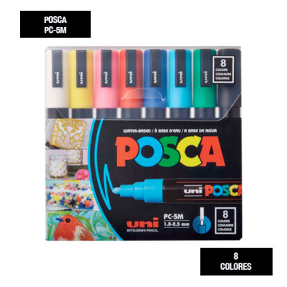 MARCADOR "POSCA" EST. 8 COLS.PC-5M
