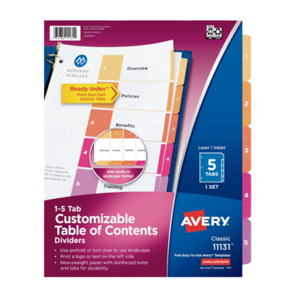 SEPARADOR D/CARA READY INDEX 5 TABS #11131