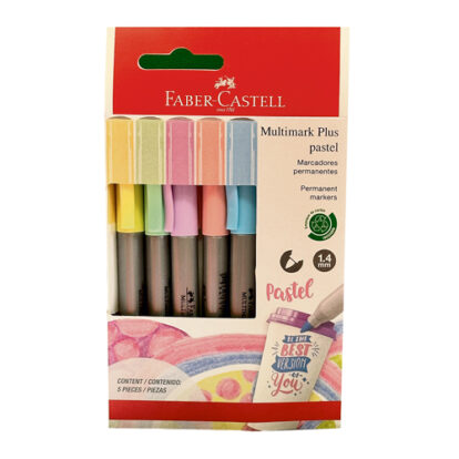 MARCADOR MULTIMARK PASTEL FABER 5 U.COLS.
